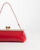 ASOS DESIGN ASOS DESIGN elongated frame clutch bag with shoulder strap in red - 4