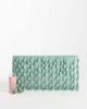 ASOS DESIGN ASOS DESIGN embellished droplet zip top clutch bag in light blue - 2