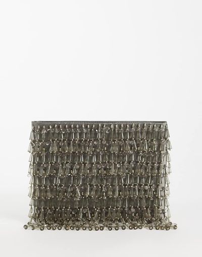 ASOS DESIGN ASOS DESIGN embellished droplet zip top clutch in gray