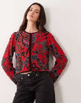 ASOS DESIGN ASOS DESIGN embellished jacket in red