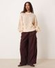 ASOS DESIGN ASOS DESIGN embellished oversized sweater in pretty stitching-White - 2