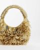 ASOS DESIGN ASOS DESIGN embellished scoop sequin and bead bag in gold - 4