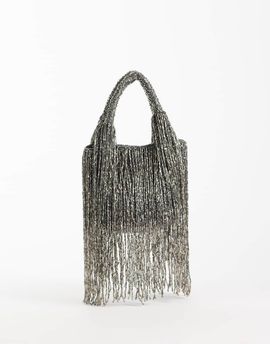 ASOS DESIGN ASOS DESIGN embellished tassel clutch in silver