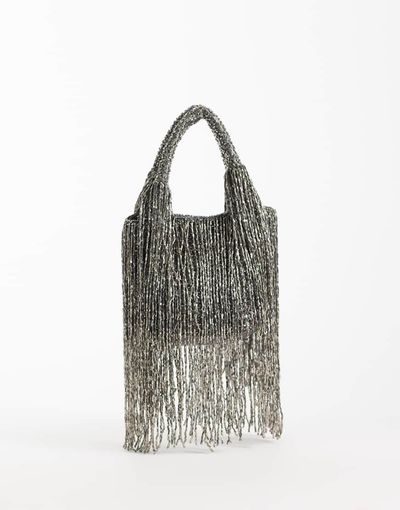 ASOS DESIGN ASOS DESIGN embellished tassel clutch in silver