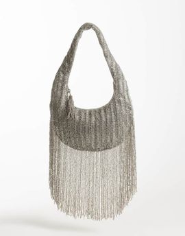 ASOS DESIGN ASOS DESIGN embellished tassel shoulder bag in silver