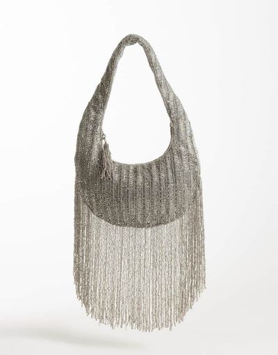 ASOS DESIGN ASOS DESIGN embellished tassel shoulder bag in silver