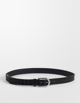 ASOS DESIGN ASOS DESIGN embossed basket weave faux leather belt in black