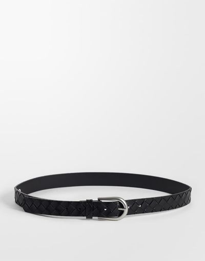ASOS DESIGN ASOS DESIGN embossed basket weave faux leather belt in black
