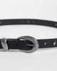 ASOS DESIGN ASOS DESIGN embossed diamond pattern studded faux leather belt in black-WHITE - 2