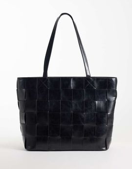 ASOS DESIGN ASOS DESIGN embossed woven tote in black