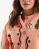 ASOS DESIGN ASOS DESIGN embroidered collarless jacket in peach-pink - 3