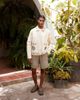ASOS DESIGN ASOS DESIGN embroidered harrington jacket in ecru-Neutral - 2
