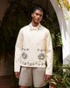 ASOS DESIGN ASOS DESIGN embroidered harrington jacket in ecru-Neutral - 4