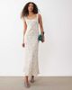 ASOS DESIGN ASOS DESIGN embroidered midi slip dress in ecru with blue floral print-White - 1