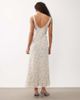 ASOS DESIGN ASOS DESIGN embroidered midi slip dress in ecru with blue floral print-White - 4