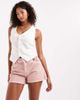 ASOS DESIGN ASOS DESIGN embroidered shorts in washed pink - 1