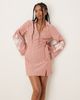 ASOS DESIGN ASOS DESIGN embroidered wrap shirt mini dress with wide cuff in stripe-Multi - 1