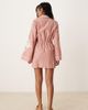 ASOS DESIGN ASOS DESIGN embroidered wrap shirt mini dress with wide cuff in stripe-Multi - 4