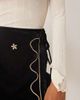 ASOS DESIGN ASOS DESIGN embroidery detailing velvet wrap mini skirt-Black - 3