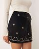 ASOS DESIGN ASOS DESIGN embroidery detailing velvet wrap mini skirt-Black - 4