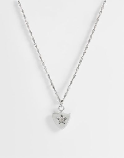 ASOS DESIGN ASOS DESIGN engraved star shield pendant necklace in silver