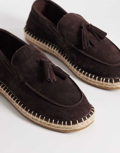 ASOS DESIGN ASOS DESIGN espadrilles with tassels in brown suede