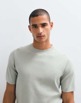 ASOS DESIGN ASOS DESIGN Essential fine-rib knit crew neck T-shirt in sage-Green