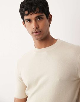 ASOS DESIGN ASOS DESIGN Essential knit crew neck T-shirt in stone-Neutral