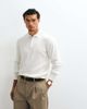 ASOS DESIGN ASOS DESIGN Essential knit lightweight quarter zip polo shirt in ecru-White - 1