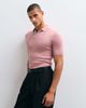 ASOS DESIGN ASOS DESIGN Essential muscle-fit fine-rib knit polo shirt in pink - 3