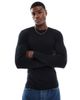 ASOS DESIGN ASOS DESIGN essentials muscle fit long sleeve T-shirt in black rib - 1