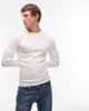 ASOS DESIGN ASOS DESIGN essentials muscle fit long sleeve T-shirt in white rib - 1