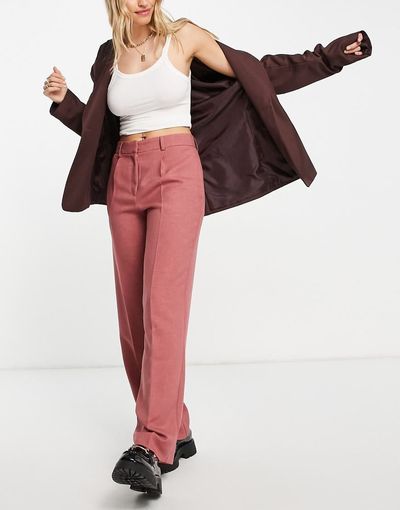 ASOS DESIGN ASOS DESIGN everyday slouch boy pants in rose-Pink