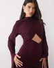 ASOS DESIGN ASOS DESIGN exaggerated sleeve cross neck maxi dress in plum-PURPLE - 2