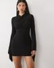 ASOS DESIGN ASOS DESIGN exaggerated sleeve high neck cross neck mini dress in black - 1