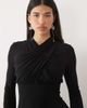 ASOS DESIGN ASOS DESIGN exaggerated sleeve high neck cross neck mini dress in black - 3