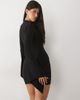 ASOS DESIGN ASOS DESIGN exaggerated sleeve high neck cross neck mini dress in black - 4