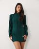 ASOS DESIGN ASOS DESIGN exaggerated sleeves plissé mini dress in emerald green - 1