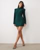 ASOS DESIGN ASOS DESIGN exaggerated sleeves plissé mini dress in emerald green - 2