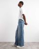 ASOS DESIGN ASOS DESIGN extreme baggy fit jeans with embroidered back pocket in light wash blue - 3