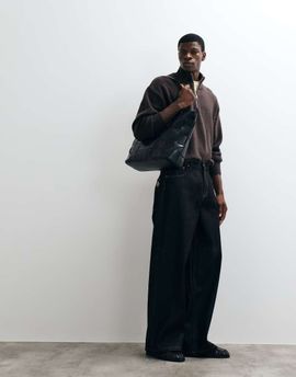 ASOS DESIGN ASOS DESIGN extreme baggy jeans in raw black denim with embroidery and contrast stitch