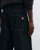ASOS DESIGN ASOS DESIGN extreme baggy jeans in raw black denim with embroidery and contrast stitch - 4