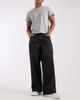 ASOS DESIGN ASOS DESIGN extreme baggy jeans in washed black with embroidered back pockets and tie waist - 1