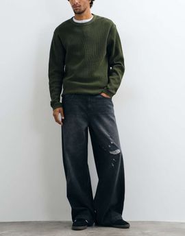 ASOS DESIGN ASOS DESIGN extreme baggy jeans in washed black with rips