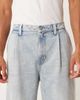 ASOS DESIGN ASOS DESIGN extreme baggy jeans with front pleats in light wash blue - 4