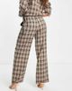 ASOS DESIGN ASOS DESIGN extreme man suit mansy pants in brown plaid with exaggerated belt-Multi - 2