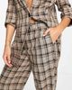 ASOS DESIGN ASOS DESIGN extreme man suit mansy pants in brown plaid with exaggerated belt-Multi - 3