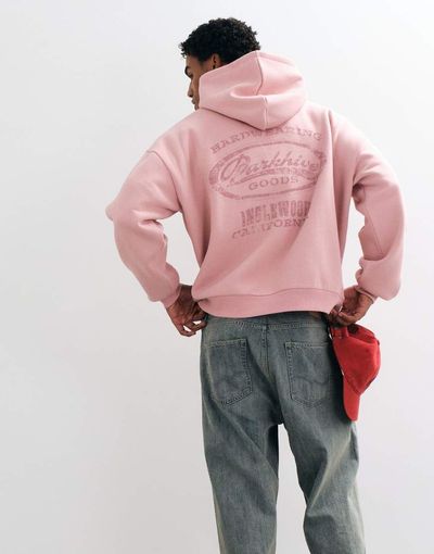 ASOS DESIGN ASOS DESIGN extreme oversized hood with pigment print in pink