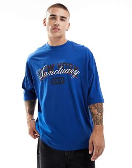 ASOS DESIGN ASOS DESIGN extreme oversized T-shirt with city front print in blue