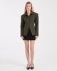 ASOS DESIGN ASOS DESIGN extreme shoulder collar detail blazer in olive pinstripe-Green - 2
